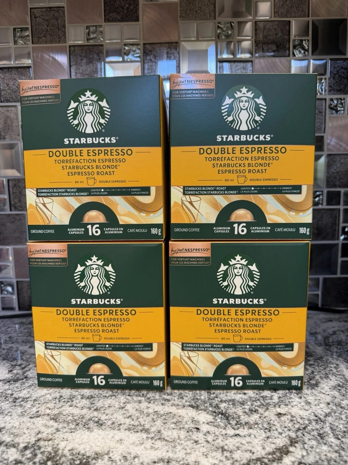 Starbucks Nespresso Double Espresso Blonde Roast, 64 Coffee Capsules