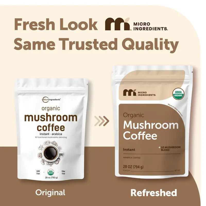 Micro Ingredients Organic 10 In 1 Mushroom Instant Coffee Powder 28 Ounce