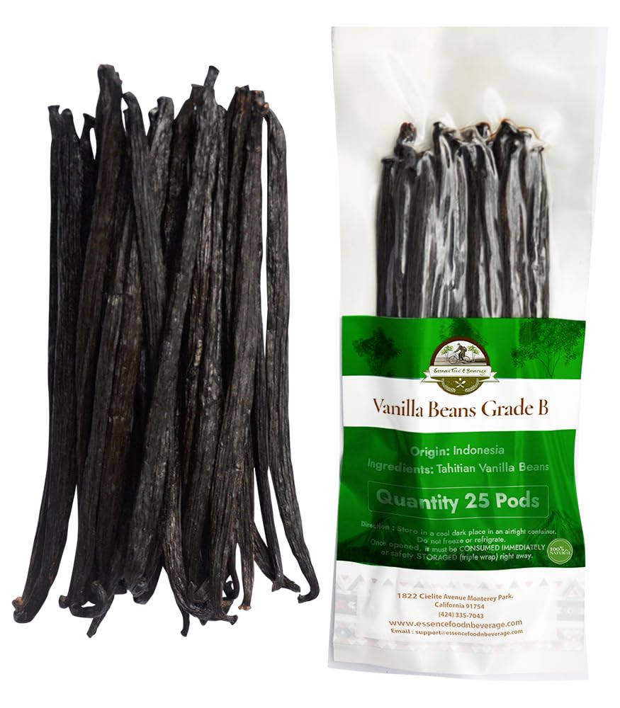 25 Aromatic Tahitian Vanilla Beans for Making Vanilla Extract, Whole Vanilla Bea