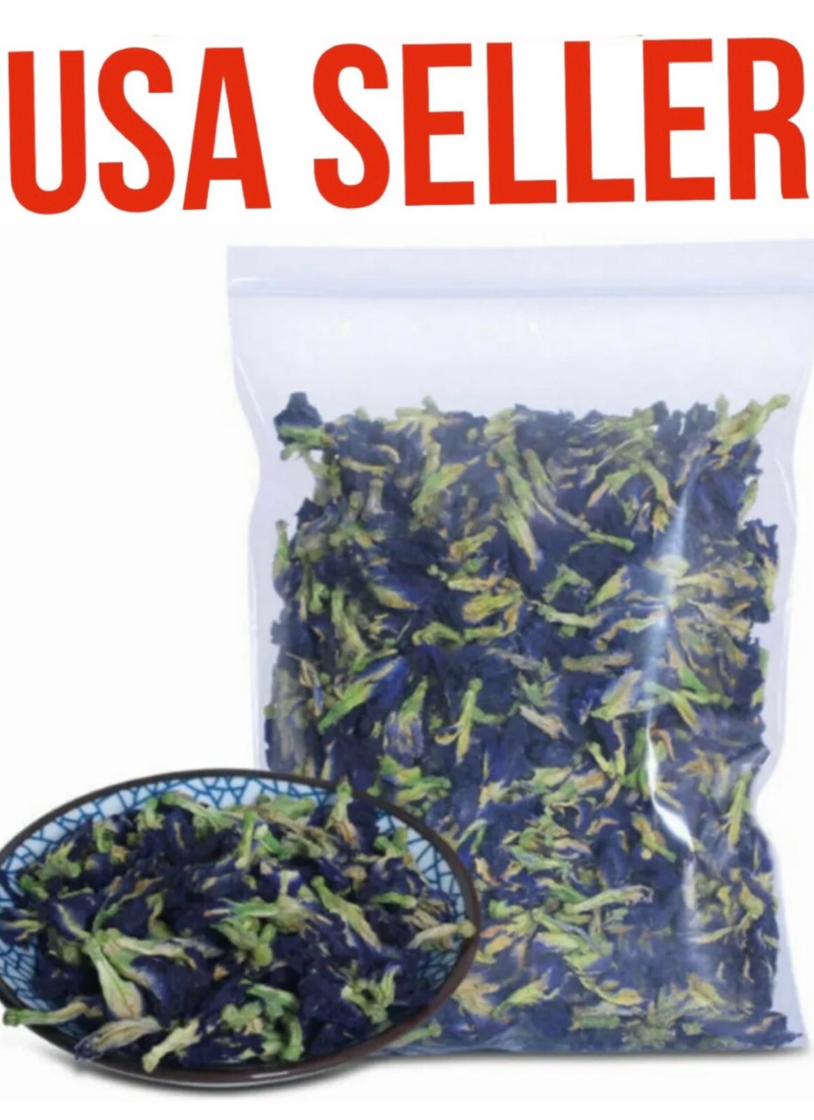100g Dried Blue Butterfly Pea Flower Tea Pure Organic Ideal for 500 cups or more