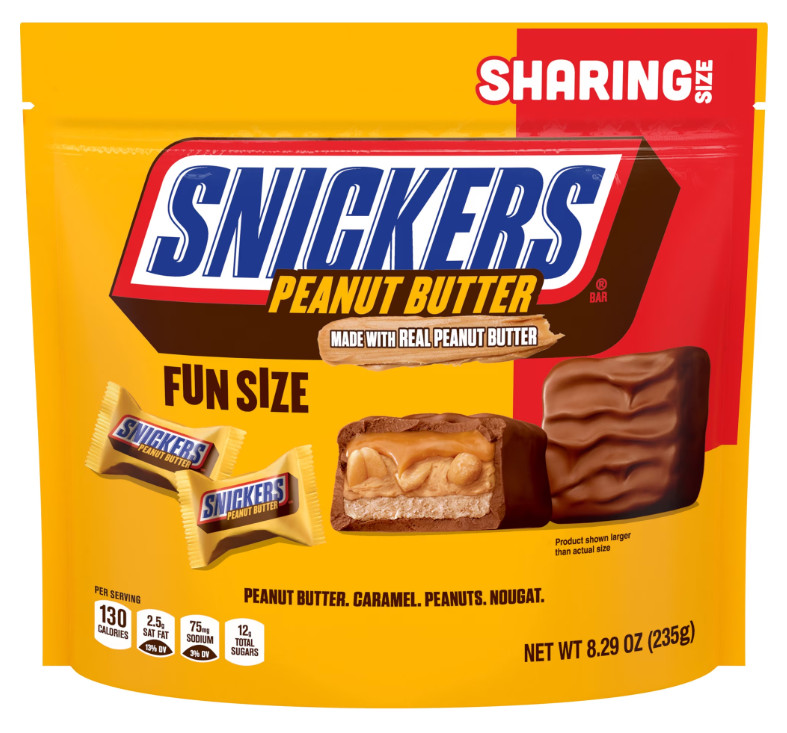 Snickers Fun Size Peanut Butter Chocolate Bars , Sharing Size – 8.29 oz Bag