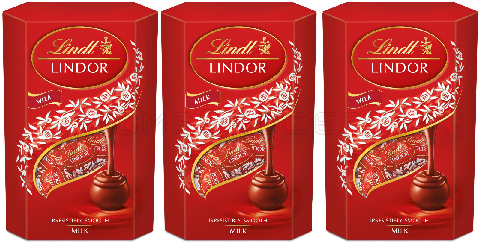 3 LINDT LINDOR Milk Chocolate Balls with Cream Filling Made in Swiss 200g 7.06oz