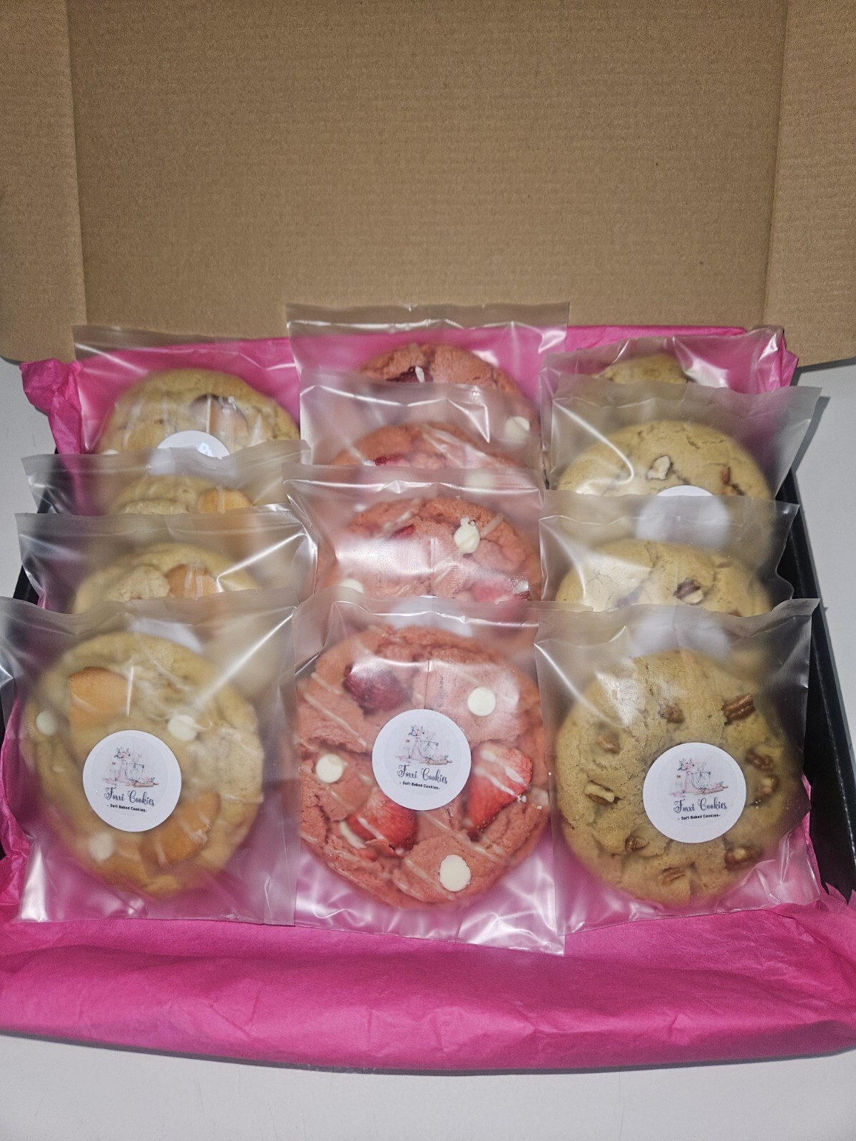 Sample Box Handmade Fresh Baked Cookies, Giant Cookies, Soft Baked Cookies