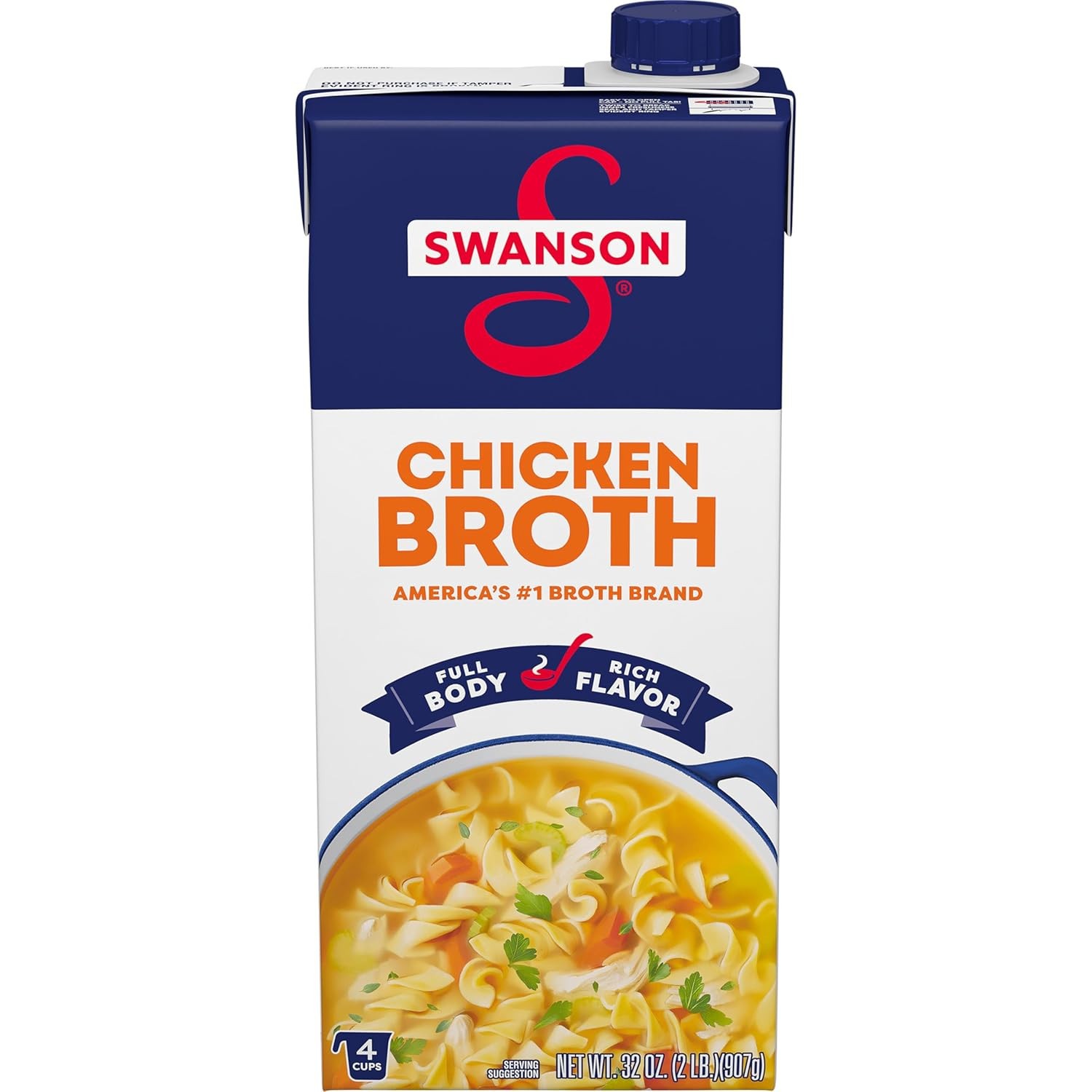 Swanson 100% Natural Broth,Fat-free, gluten-free, 32 oz Carton,(Select Flavor)