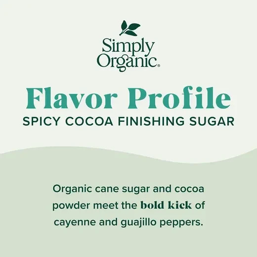 Simply Organic Spicy Cocoa Finishing Sugar 3.88 oz – Organic Spiced Cocoa Sugar
