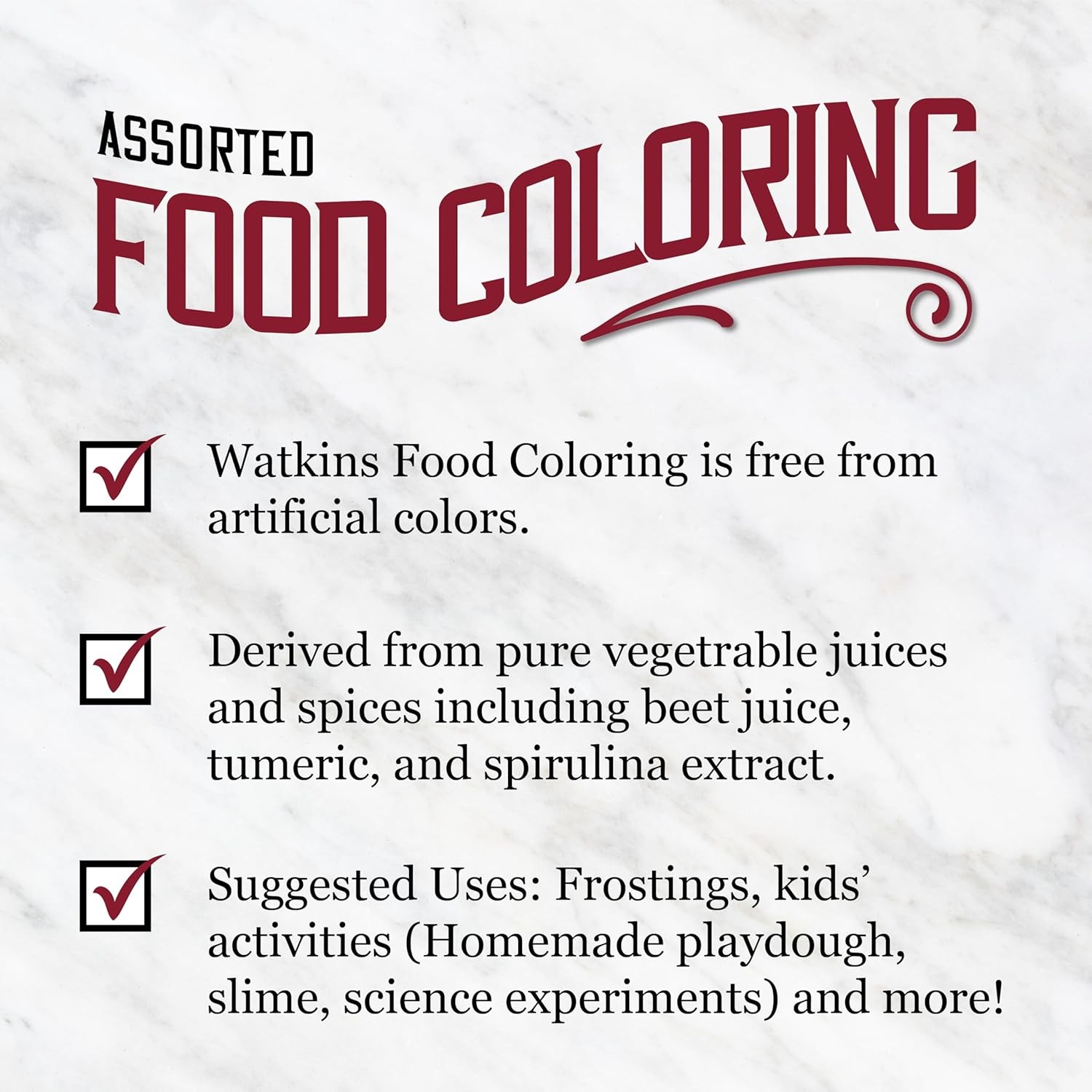 Assorted Food Coloring, 1 Each Total Four 0.3 oz bottles, 4 Count (Pack of 1)