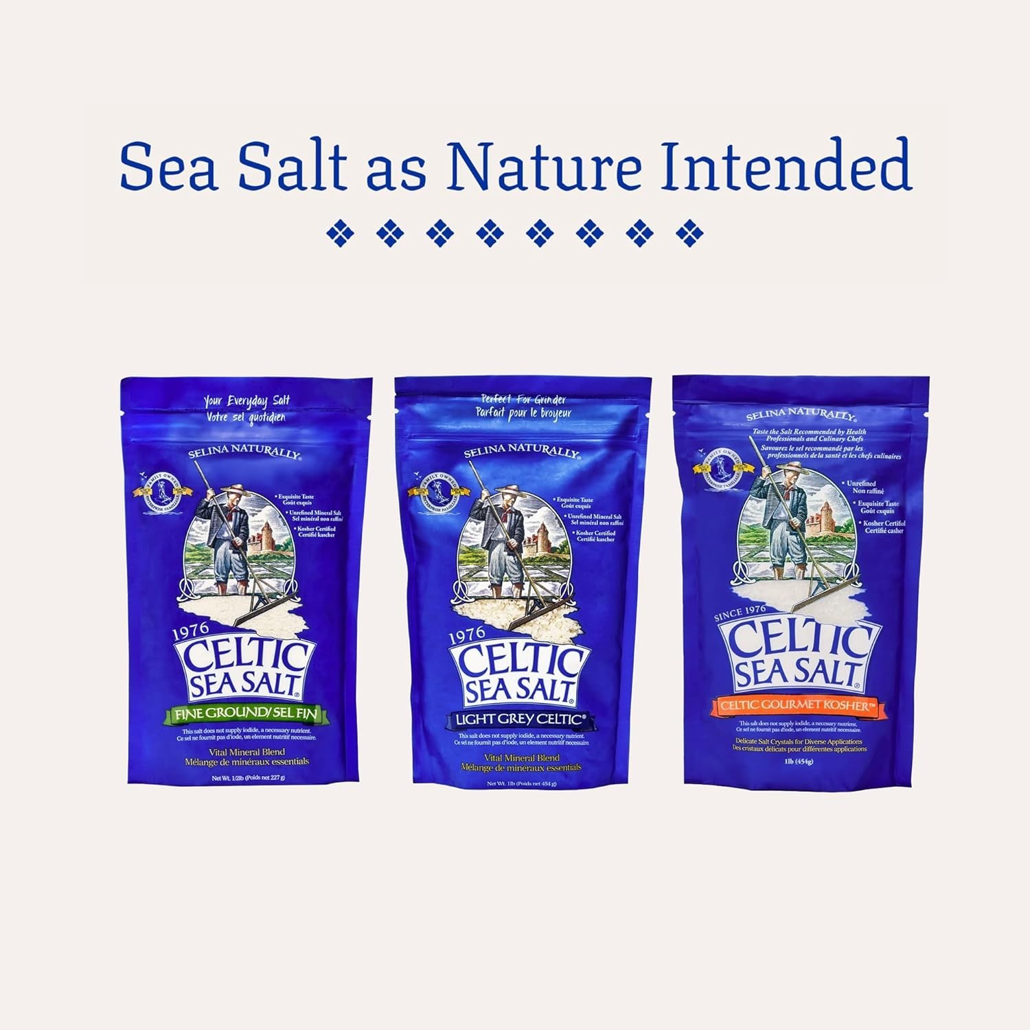 Light Grey Celtic Sea Salt 1/2Lb(8oz)Pound Resealable Bag Additive-Free USA NEW