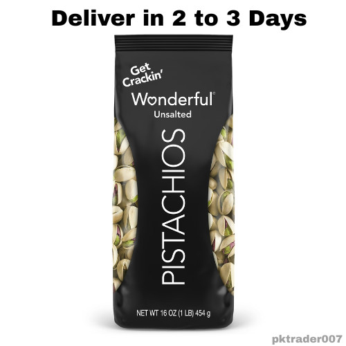 Wonderful Pistachios, In-Shell Roasted with No Salt Nuts, 16 Ounce Bag