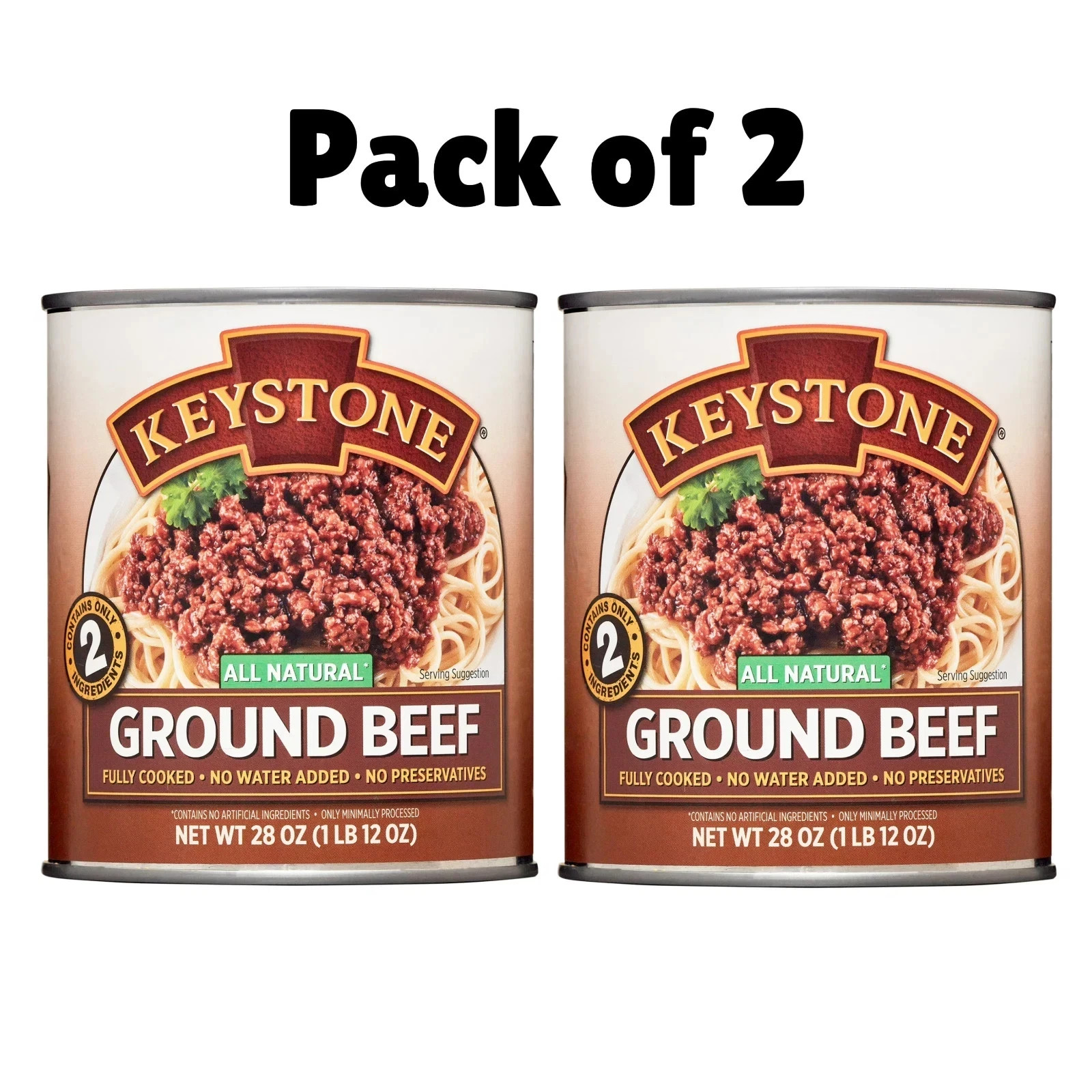 Keystone All natural Ground Beef 28 oz Can, (PACK OF 2) Free Shipping