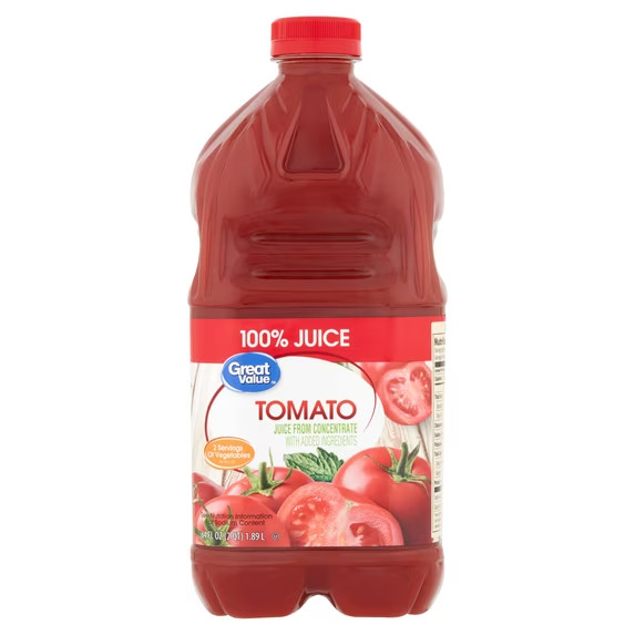 (2 pack) Great Value Tomato 100% Juice, 64 fl oz