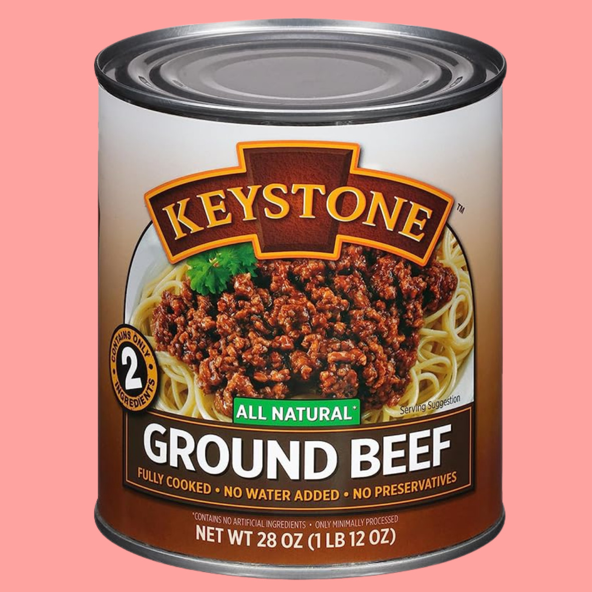 Free Shipping All Natural Ground Beef, 28 oz Can