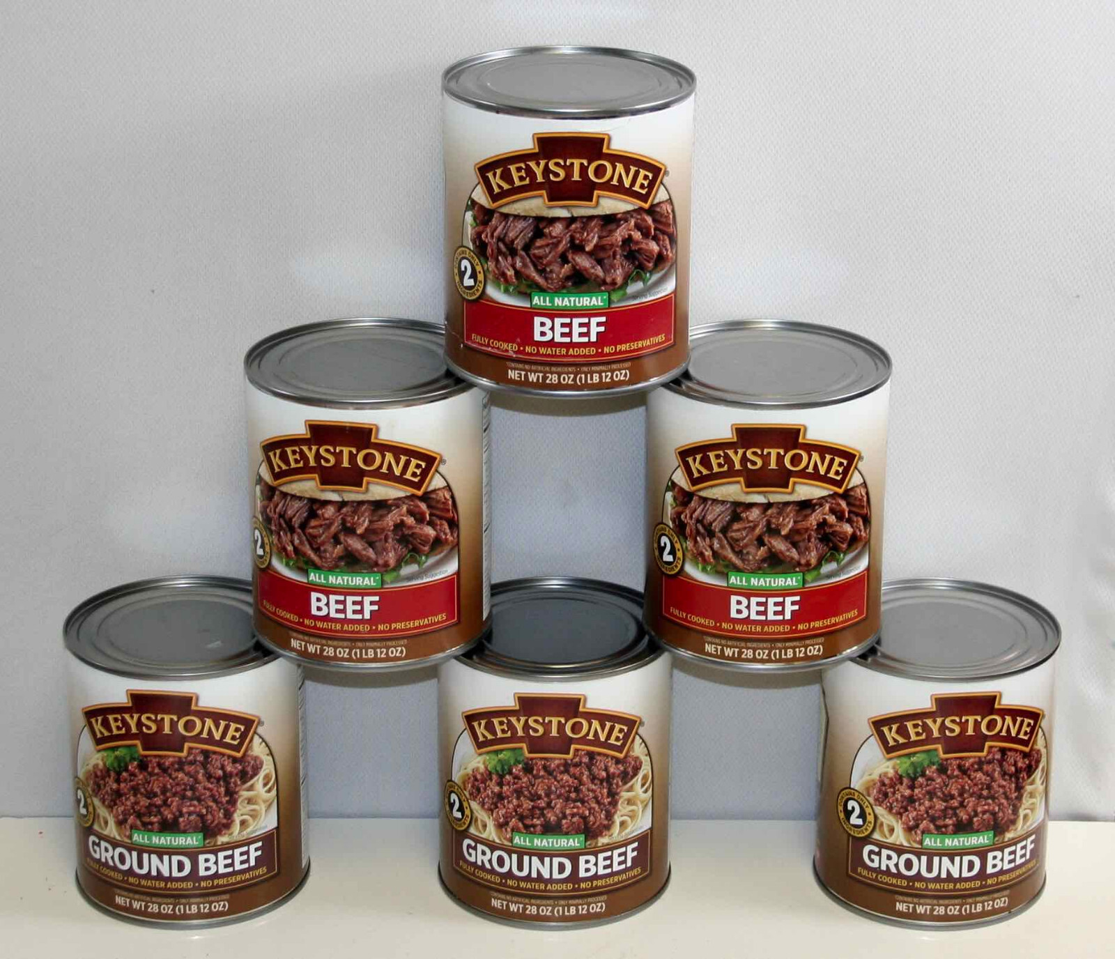 KEYSTONE Beef & Ground Beef ALL NATURAL 6 cans mixed – 28 OZ each 168 oz total