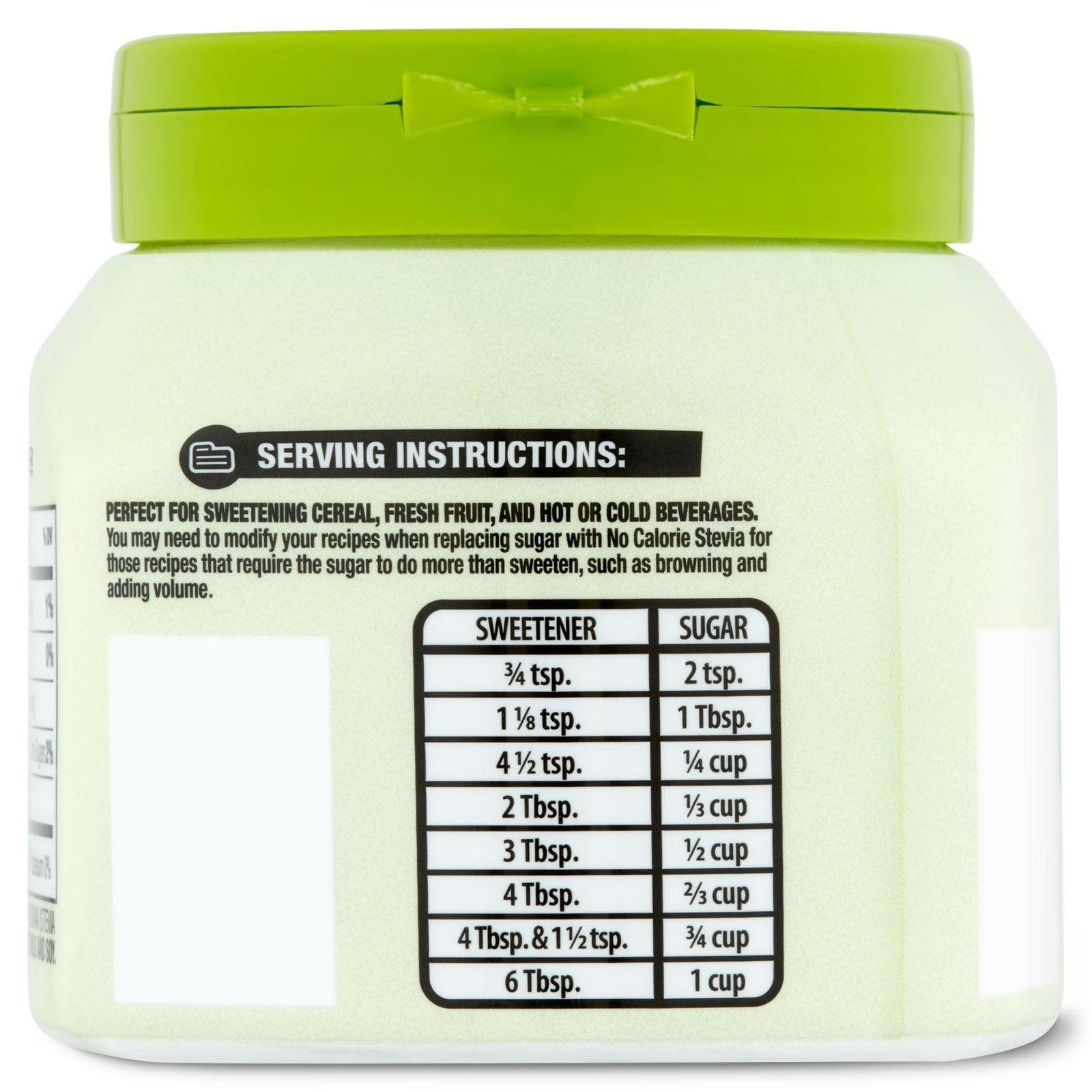 Great Value No Calorie Stevia Sweetener Sugar Substitute, 9.8 oz