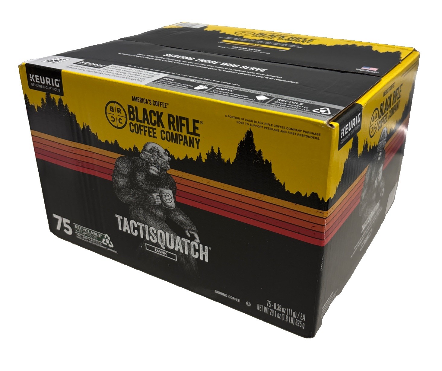 Black Rifle Coffee Company Tactisquatch K-Cup Coffee Pods, Dark Roast, 75ct