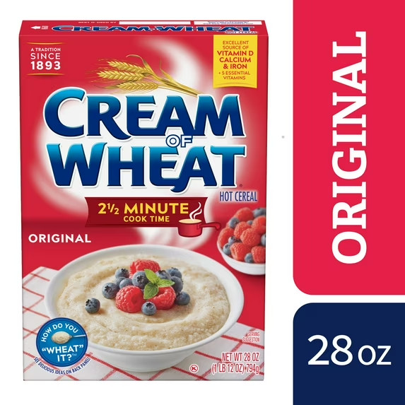 Cream of Wheat 2.5 Minute Hot Cereal, Original Flavor, Shelf-Stable, 28Oz Box