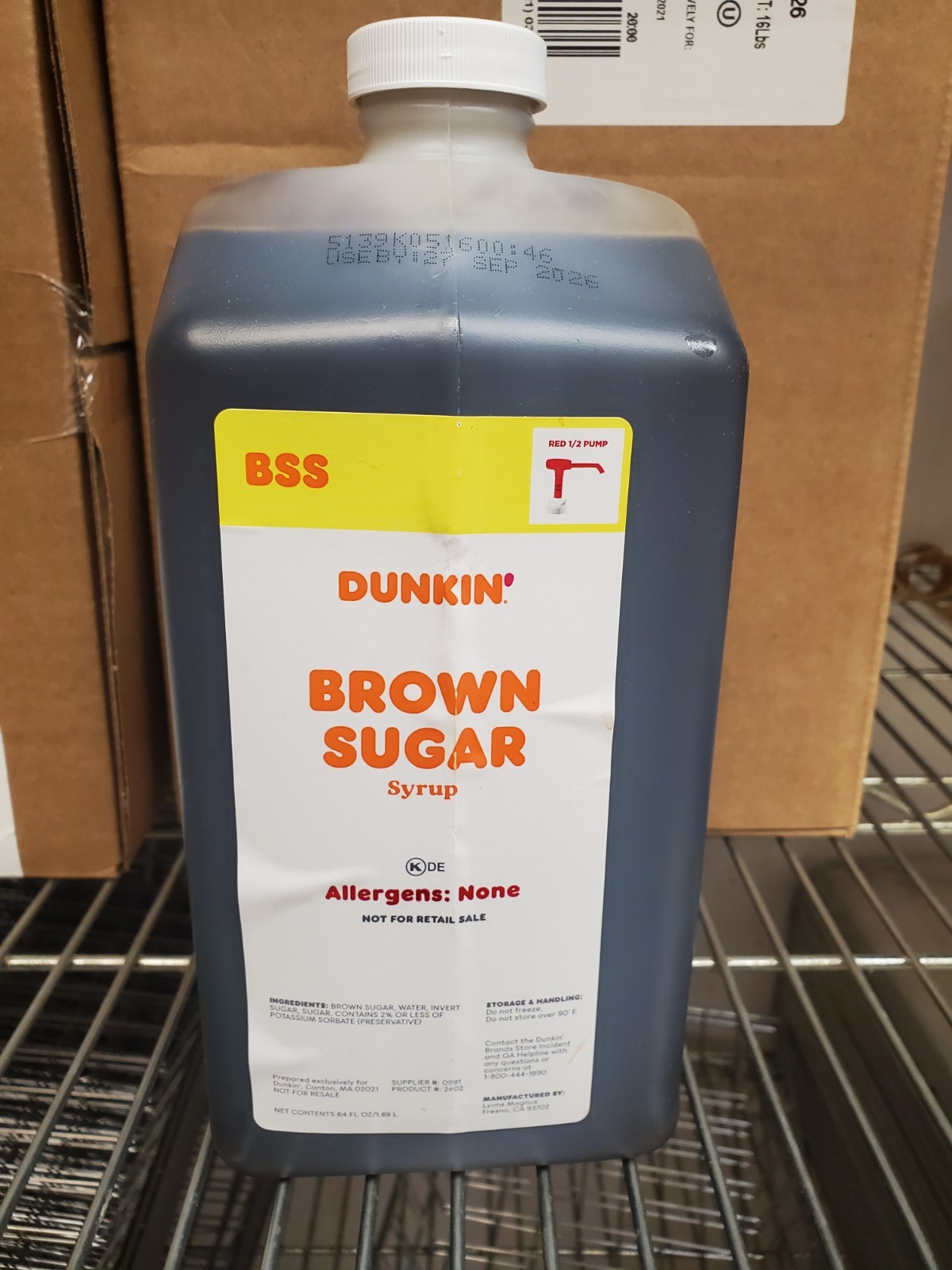 Dunkin Brown Sugar Syrup 64 oz with Pump