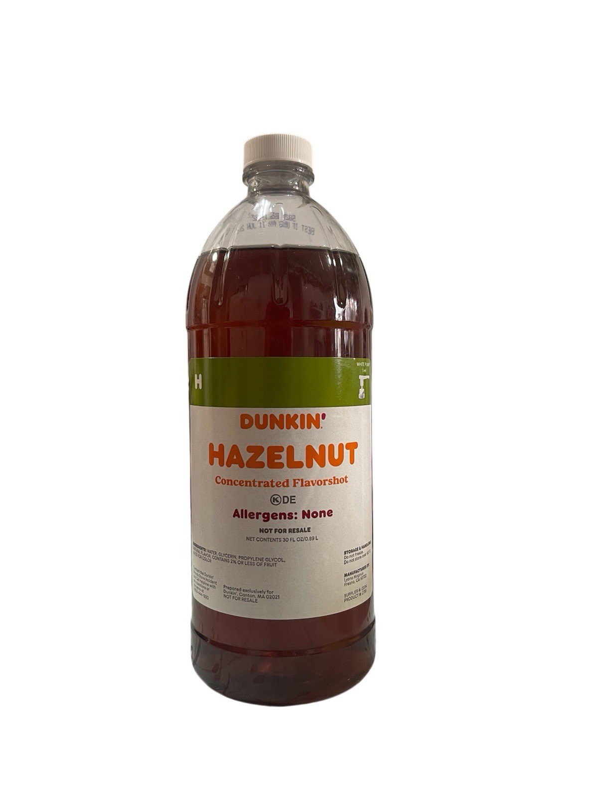 Dunkin Hazelnut Concentrated Flavourshot With Pump 30 FL / 0.89 L Free Shipping