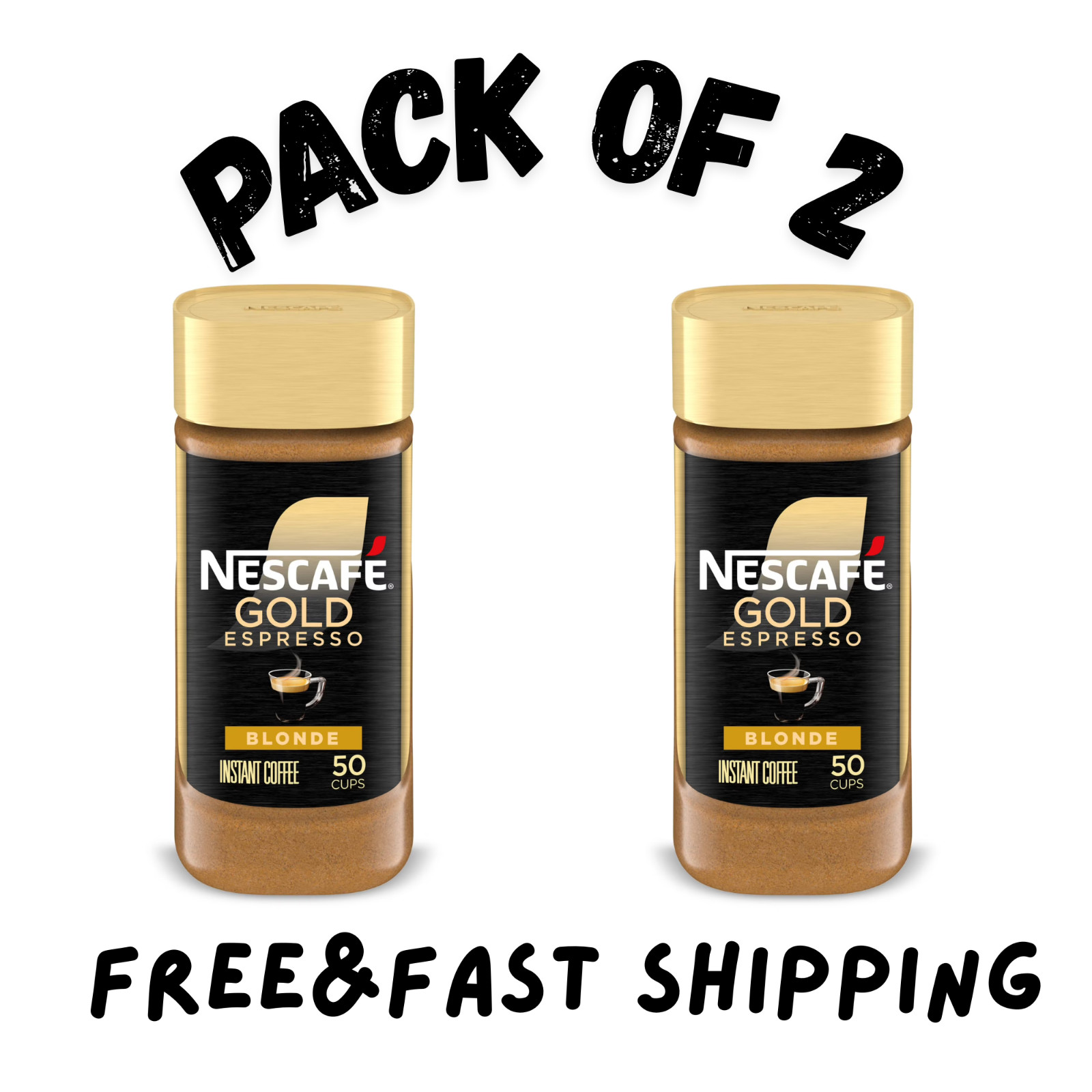 (PACK 2) Nescafé Gold Espresso Blonde, Instant Coffee, 3.5 oz