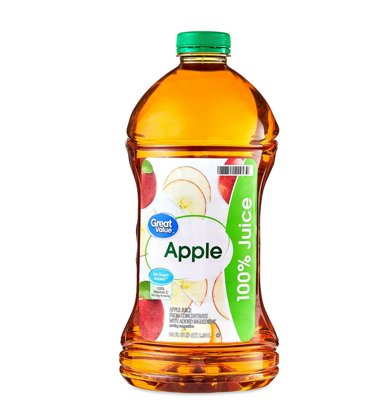 (2 pack) Great Value 100% Apple Juice, 96 fl oz