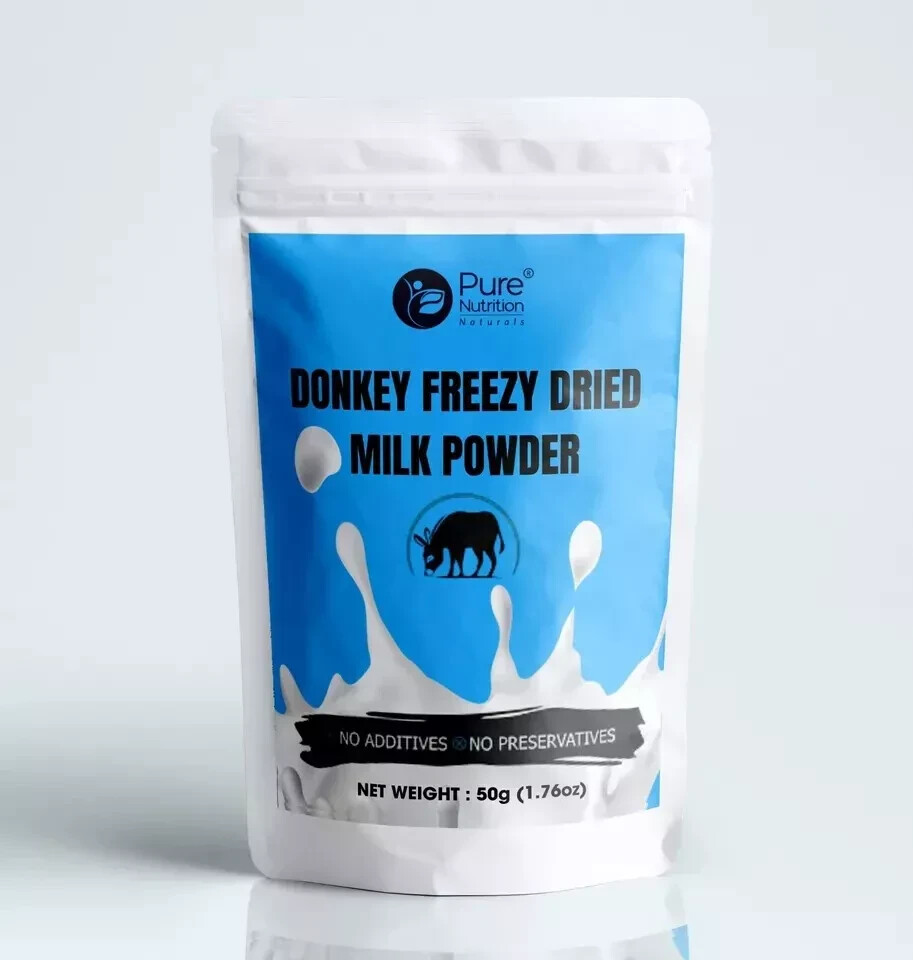 100% PURE NATURAL HERBS DONKEY MILK POWDER FREEZE DRIED 50 GRAM (1.76oz)