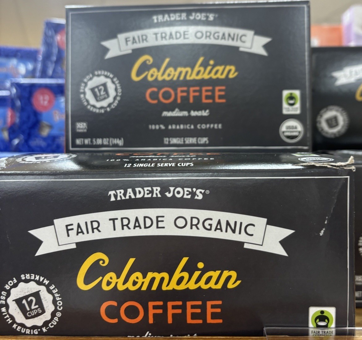 2 Packs Trader Joe’s Organic Colombian Coffee Fair Trade 12 Cups 5.08 oz Each