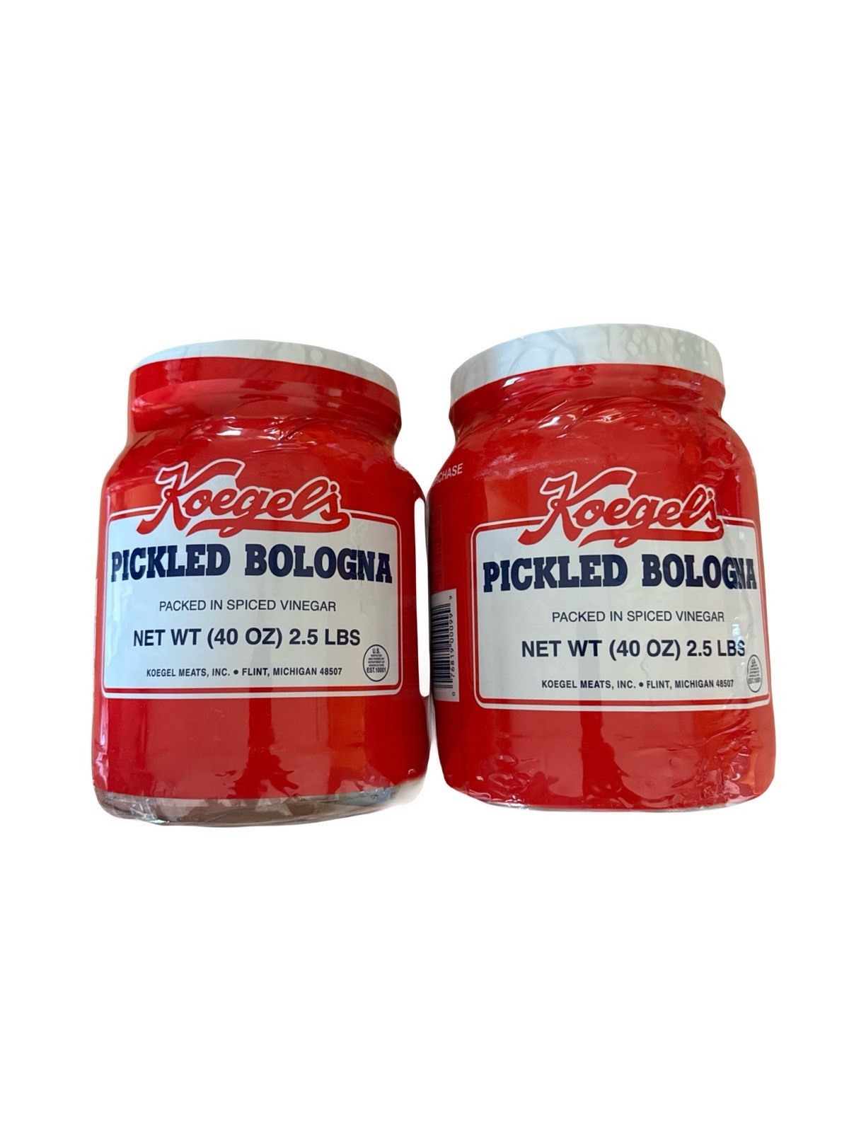 2 Pack Koegel’s pickled bologna 40 Oz Jar Gluten Free Low Carb Keto Friendly