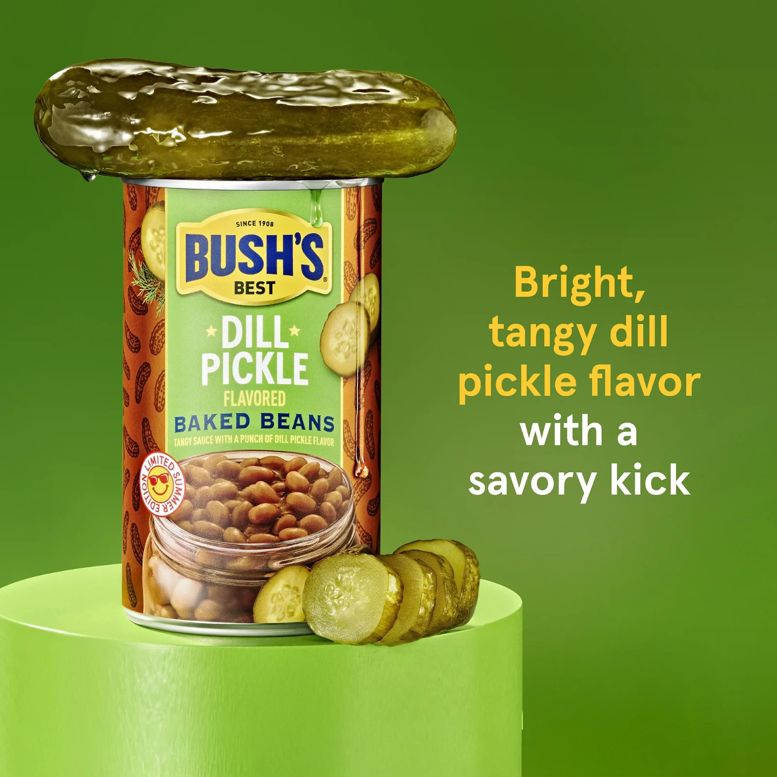 5 Pack Bush’s Dill Pickle Baked Beans Limited Summer Edition Size 26.9 Oz Cans