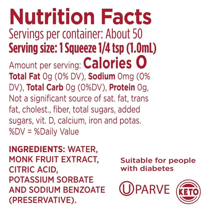 Splenda Zero Monk Fruit Zero Calorie Liquid Sweetener 3.38 fl. oz.