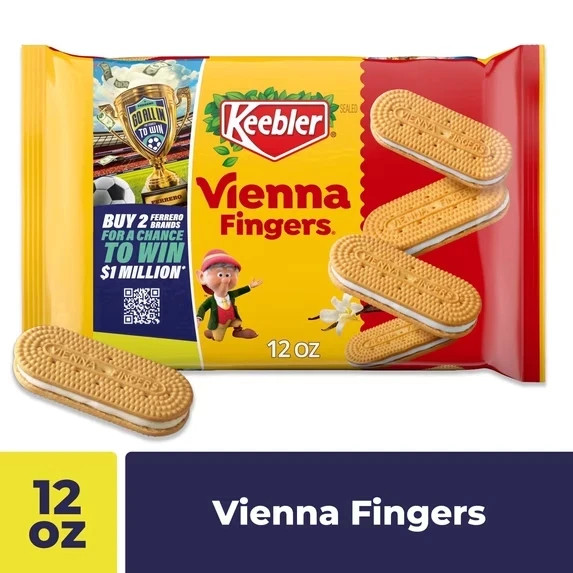 Keebler Vienna Fingers, Sandwich Cookies with Crème Filling, 12 oz