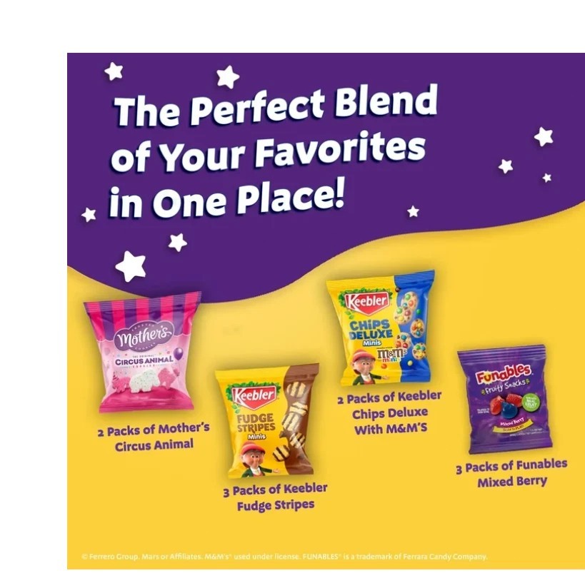 Keebler Sweet Treat Variety Pack 10 Count Box Includes Chips Deluxe Funables 9.4