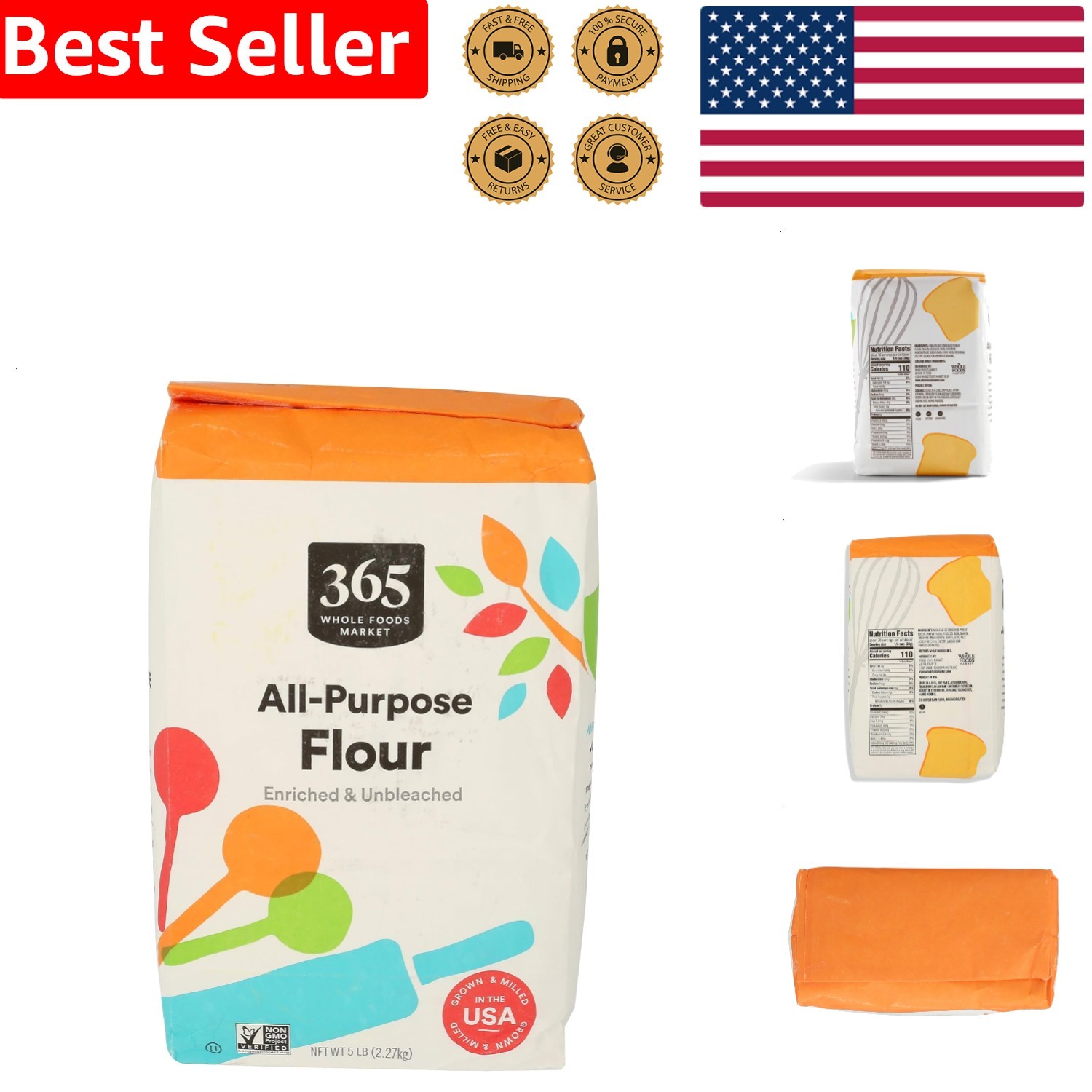 Versatile All Purpose Flour 80oz – Enriched Vitamins Minerals Baking Ingredient