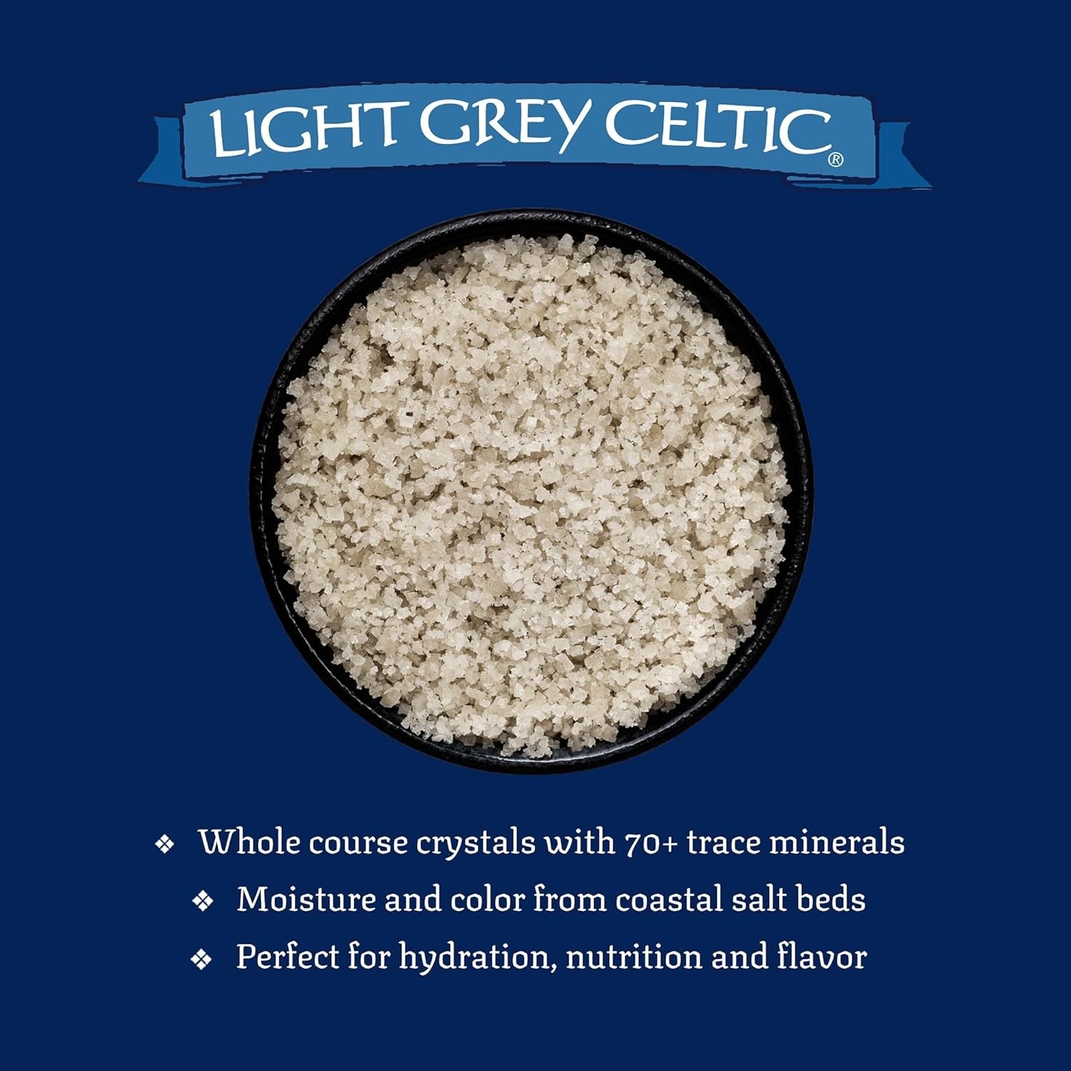 Light Grey Celtic Sea Salt 1/2Lb(8oz)Pound Resealable Bag Additive-Free USA NEW