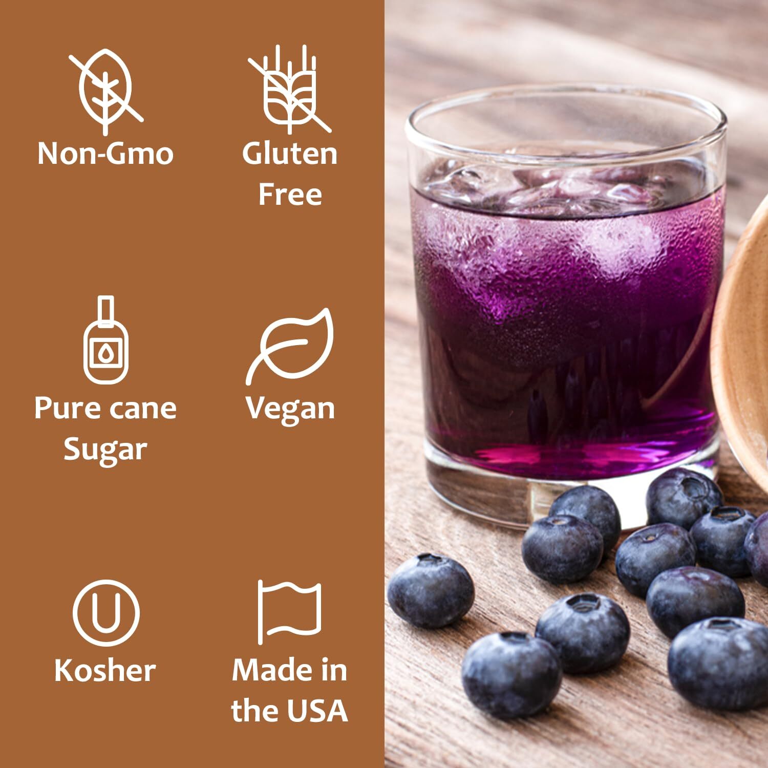 Syruvia Blueberry Syrup 25.4 fl oz, Premium Flavoring for Beverages & More