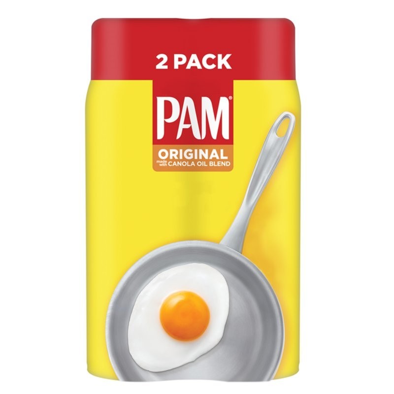 2 Pack PAM Original Cooking Spray Canola Oil Nonstick Cooking & Baking Spray New