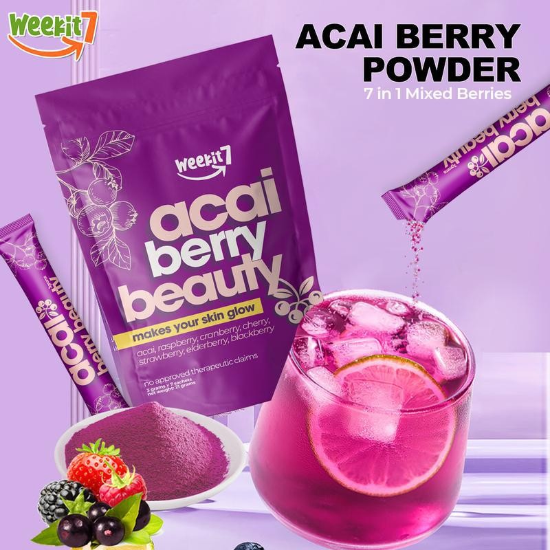 Skin Health 1/ 2 Pack Acai Berry Powder Healthy Beauty Juice Dietary Drinks
