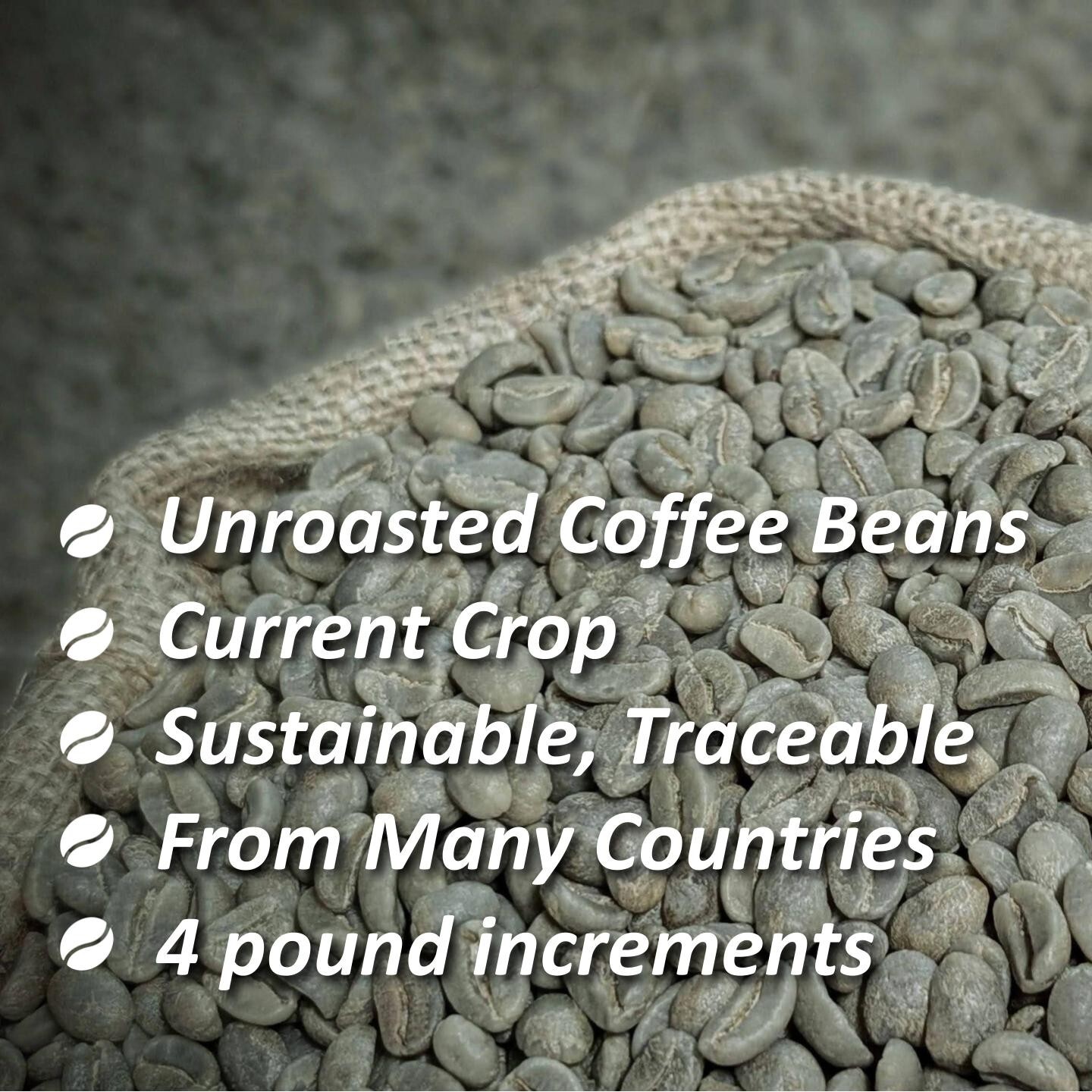 4 lb green unroasted specialty coffee beans, various countries, your choice