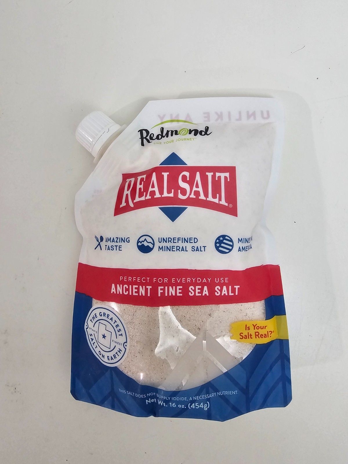 REDMOND Real Sea Salt Natural Unrefined Gluten Free Fine, 16 Ounce 1 Pack