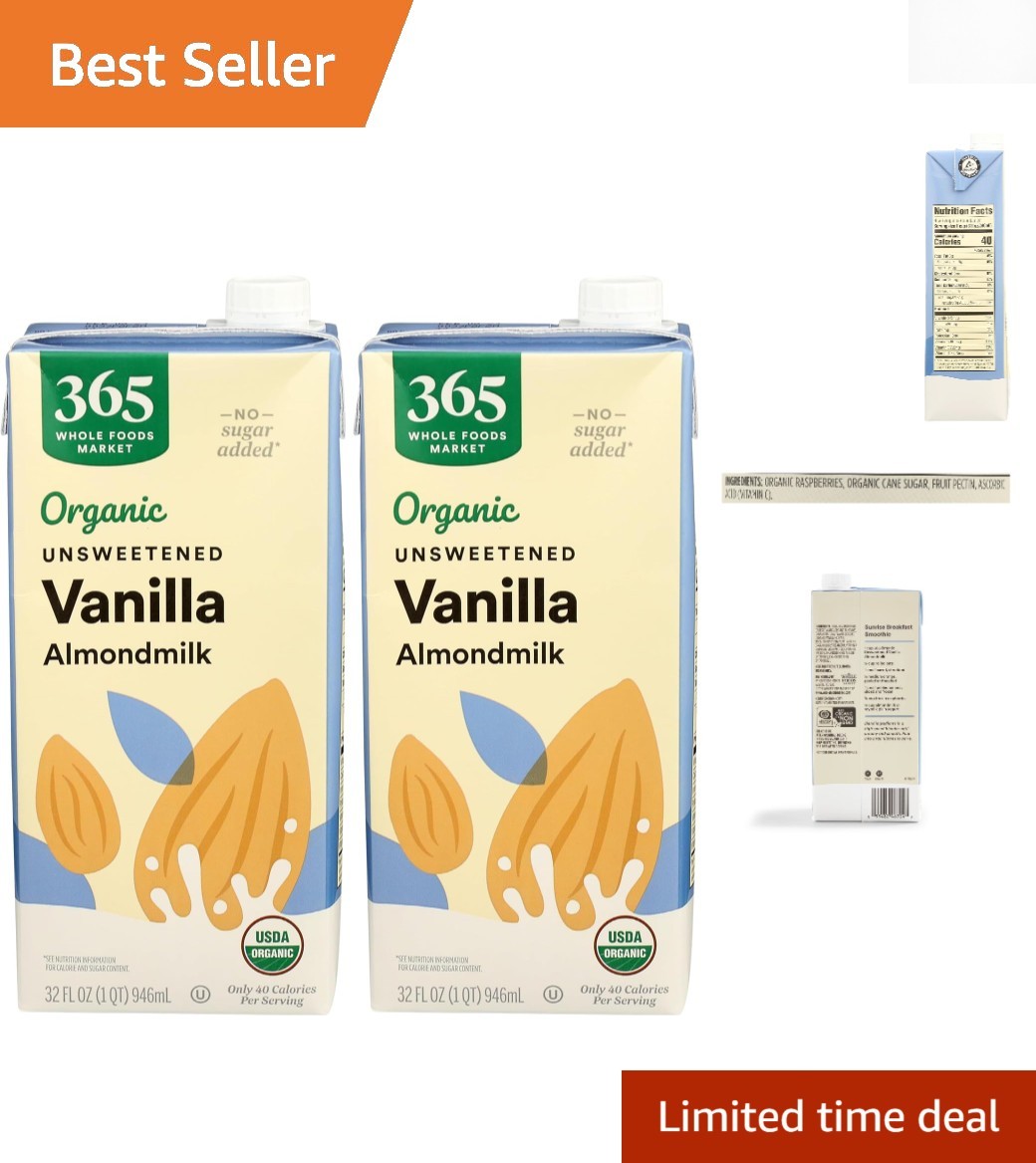 Organic Unsweetened Vanilla Almond Milk, 32 Fl Oz Pack of 2
