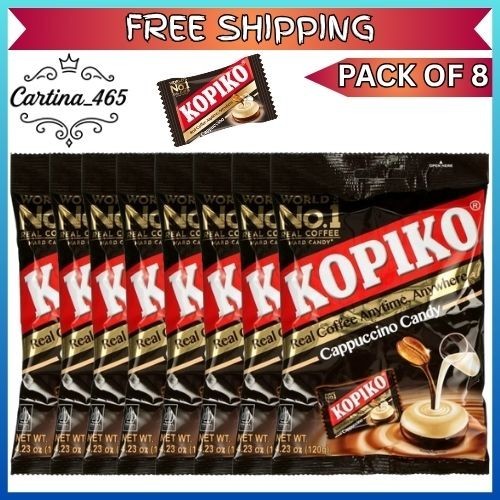 Kopiko Coffee & Cappuccino Candy Variety Pack Hard Coffee Candy (Pack of 8)