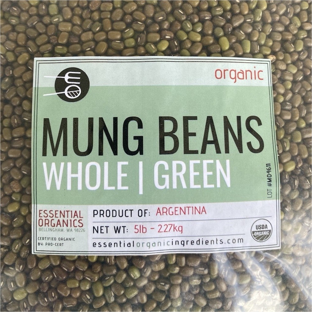 Organic Mung Beans 5 lb Bulk Whole Green Dry Beans Non-GMO USDA Essential Organi