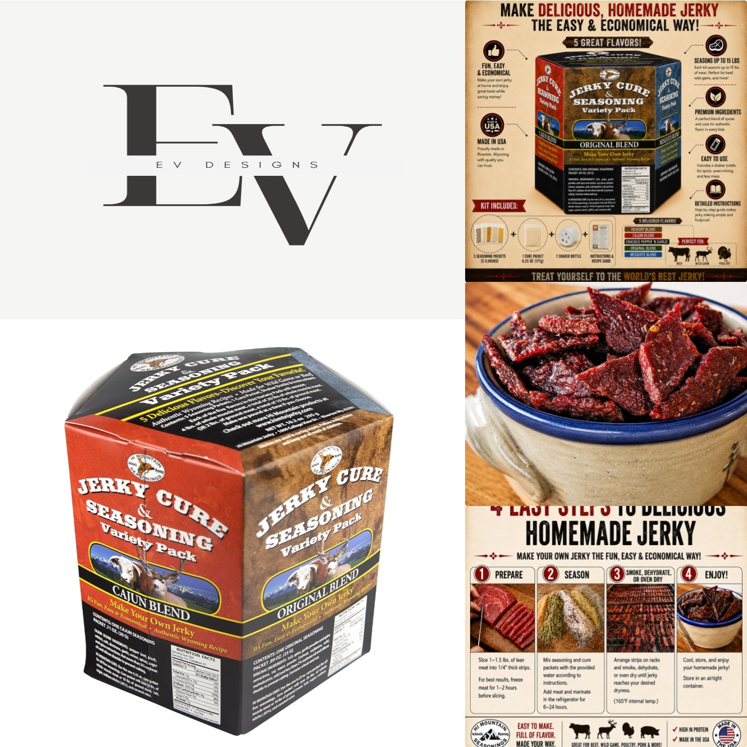 Complete Jerky Seasoning Kit – Variety Pack with Classic Flavors, Up to 20 Lbs