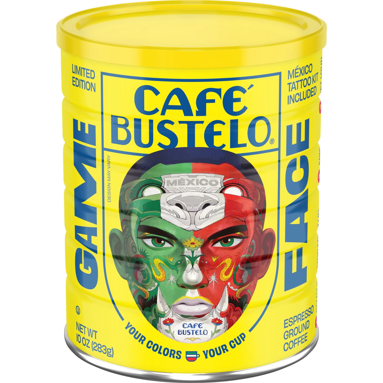 Cafe Bustelo Espresso Dark Roast Ground Coffee 10oz Can Tattoo Kit