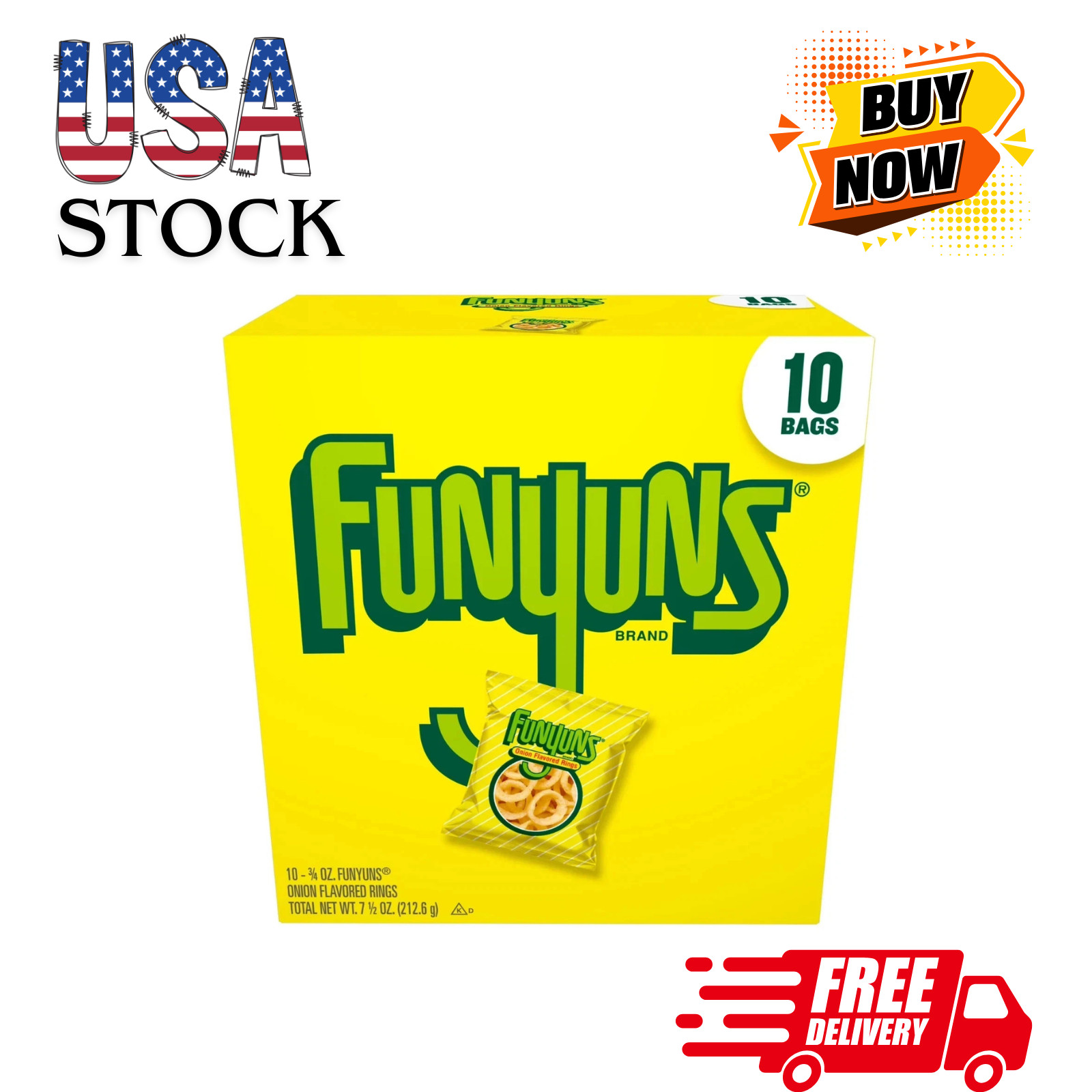 Funyuns Onion Ring Flavored Snack Chips, 10 Count Multipack******