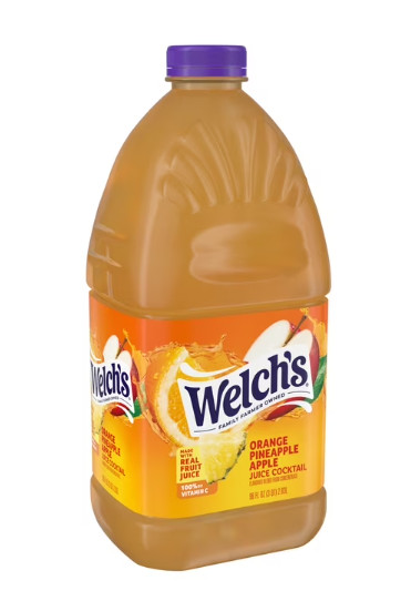Welchs Orange Pineapple Apple Juice Cocktail 96 fl oz Bottle Large Family Size