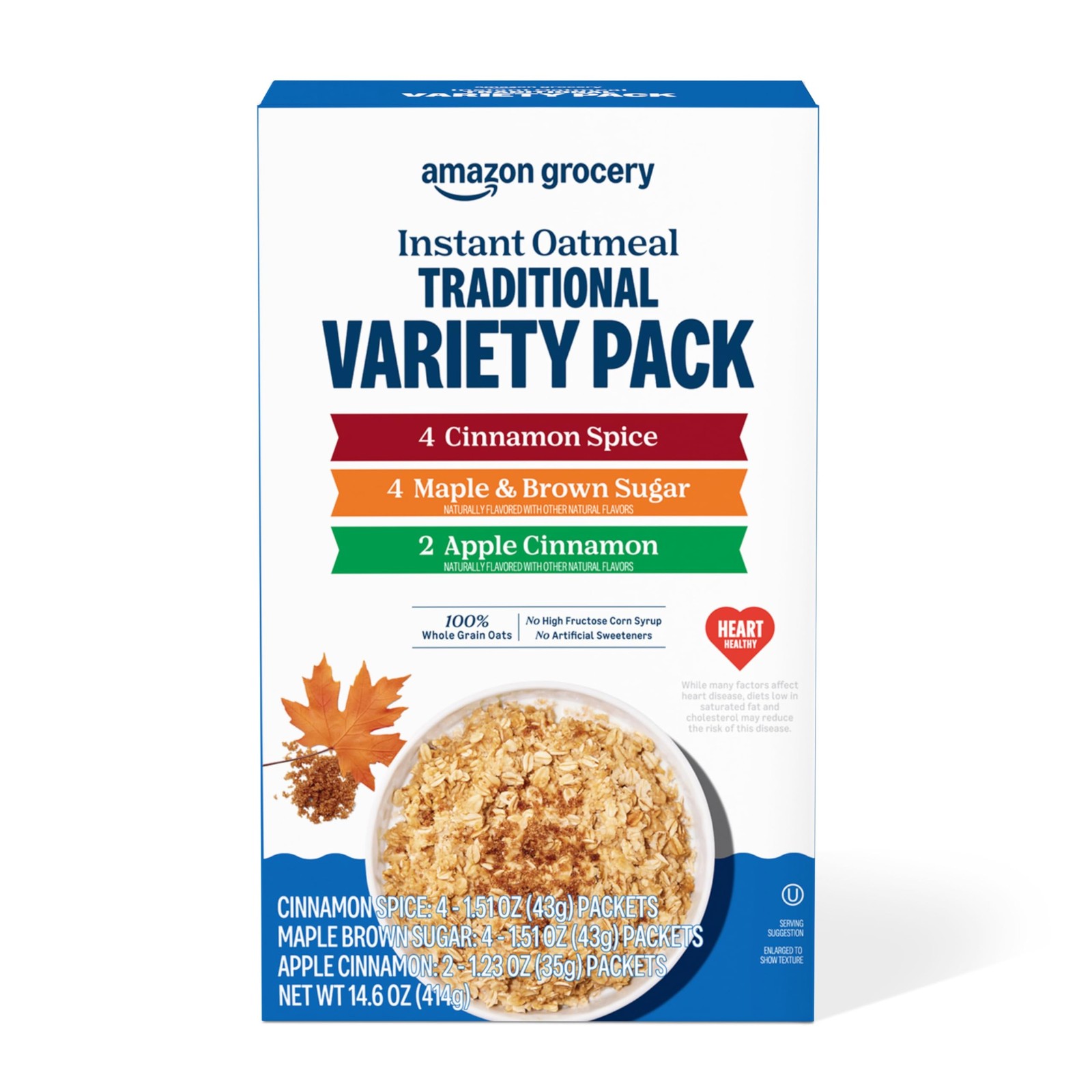 Grocery, Traditional Variety Instant Oatmeal, 14.6 Oz, 10 Ct