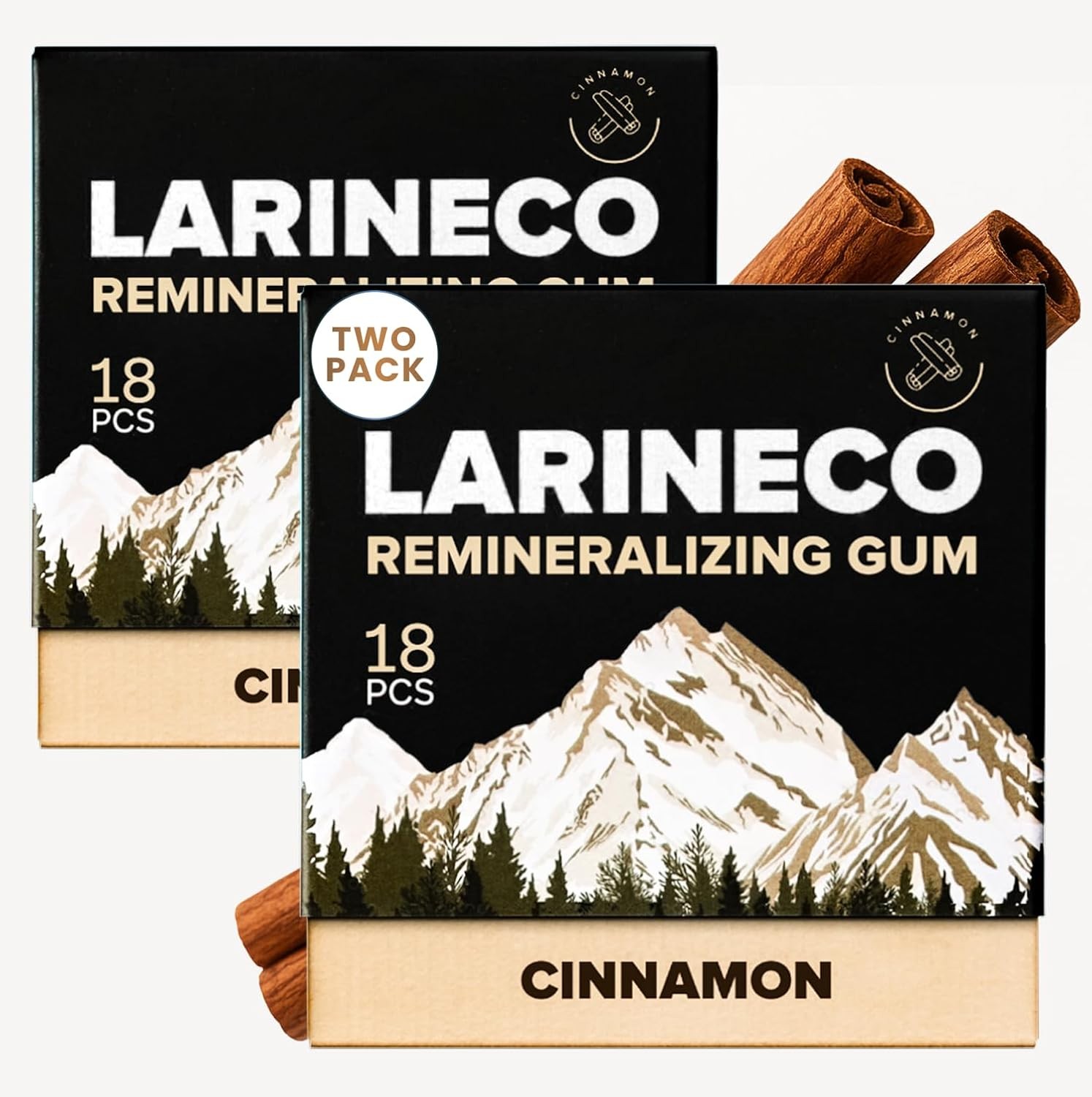 Larineco Remineralizing Gum with Nano Hydroxyapatite & 18 Count (Pack of 2)