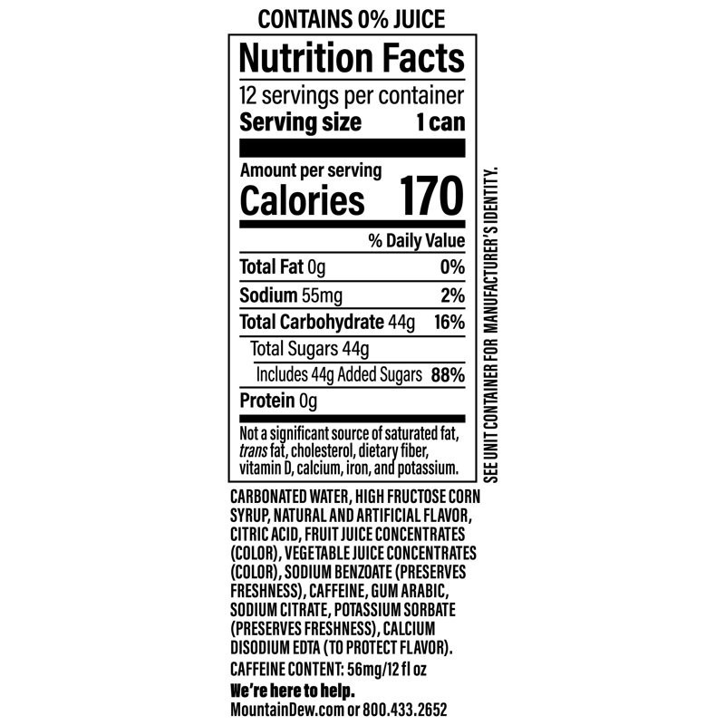 Mountain Dew Baja Blast Cabo Citrus, 12 fl oz 12 Pack Cans-free shipping