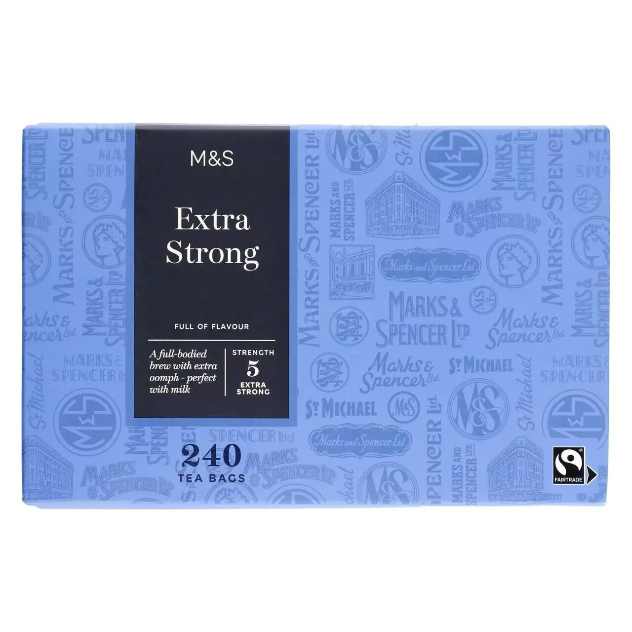 M&S Extra Strong Tea 240 Teabags Rich & Bright Flavour Fairtrade Marks & Spencer