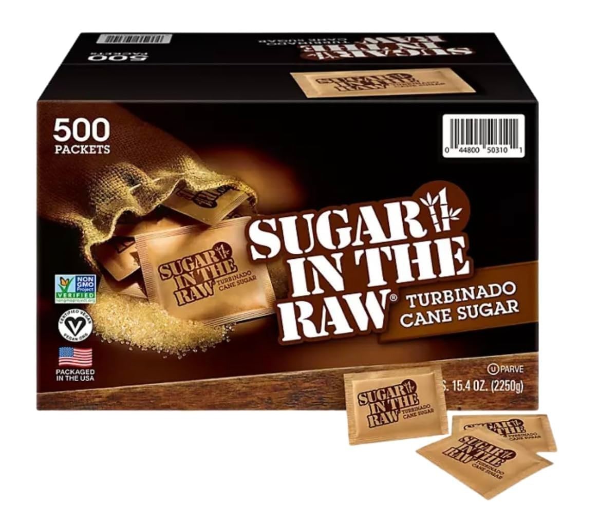Sugar InThe Raw/Raw Natural Cane Brown Sugar Turbinado, 500 Count
