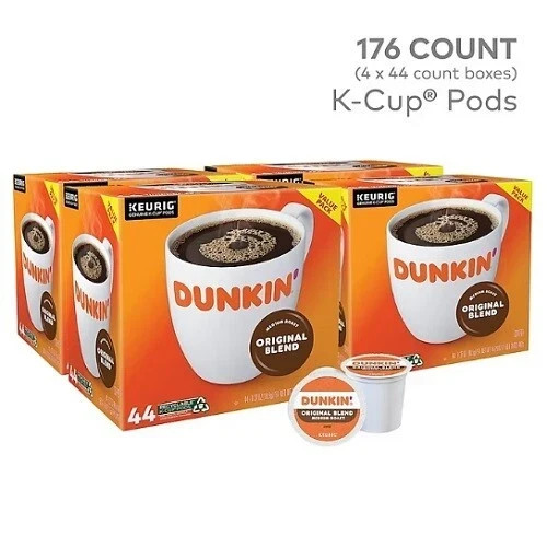 Dunkin’ Original Blend Coffee K-Cup Pods, Medium Roast Coffee, 176 ct.